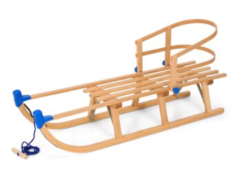 Wooden Snow Sled 43'' Davos Spolnota with Backrest