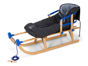 Wooden Snow Sled 40'' Davos with Backer and Footmuff