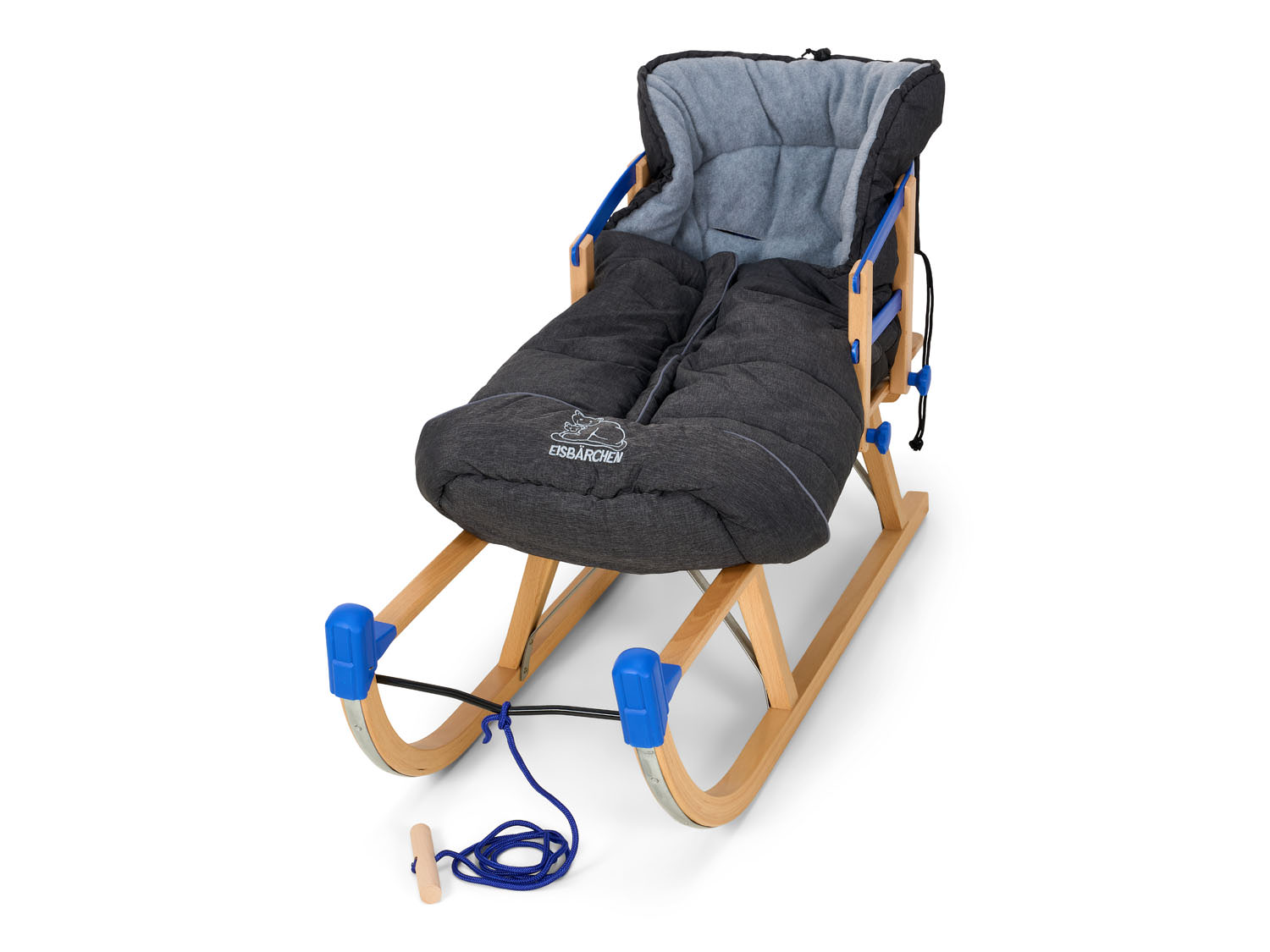 Wooden Snow Sled 40'' Davos with Backer and Footmuff - Image 2