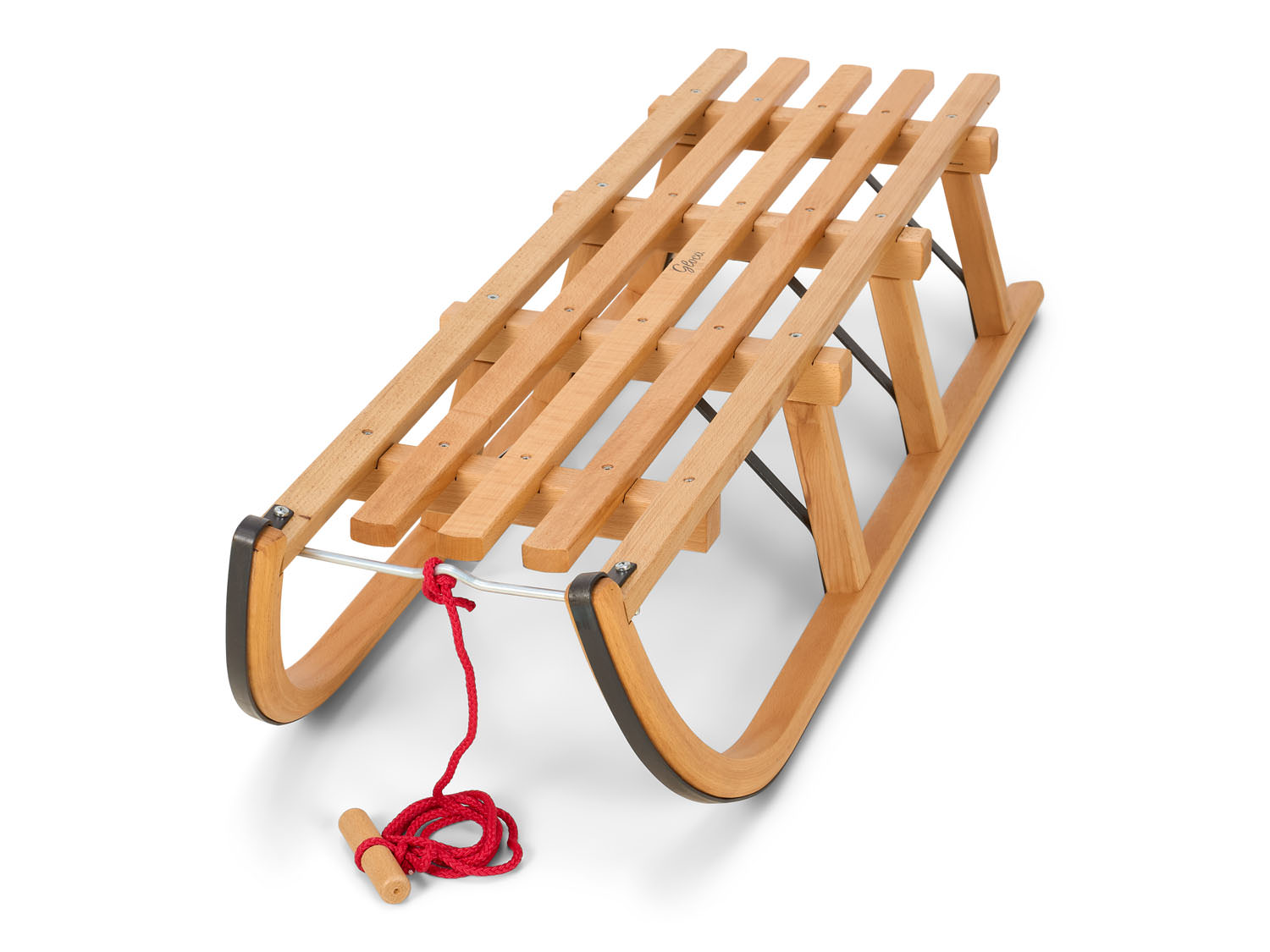 Gloco Sirch Wooden Snow Sled Davos 43" Germany Long Slats - Image 3