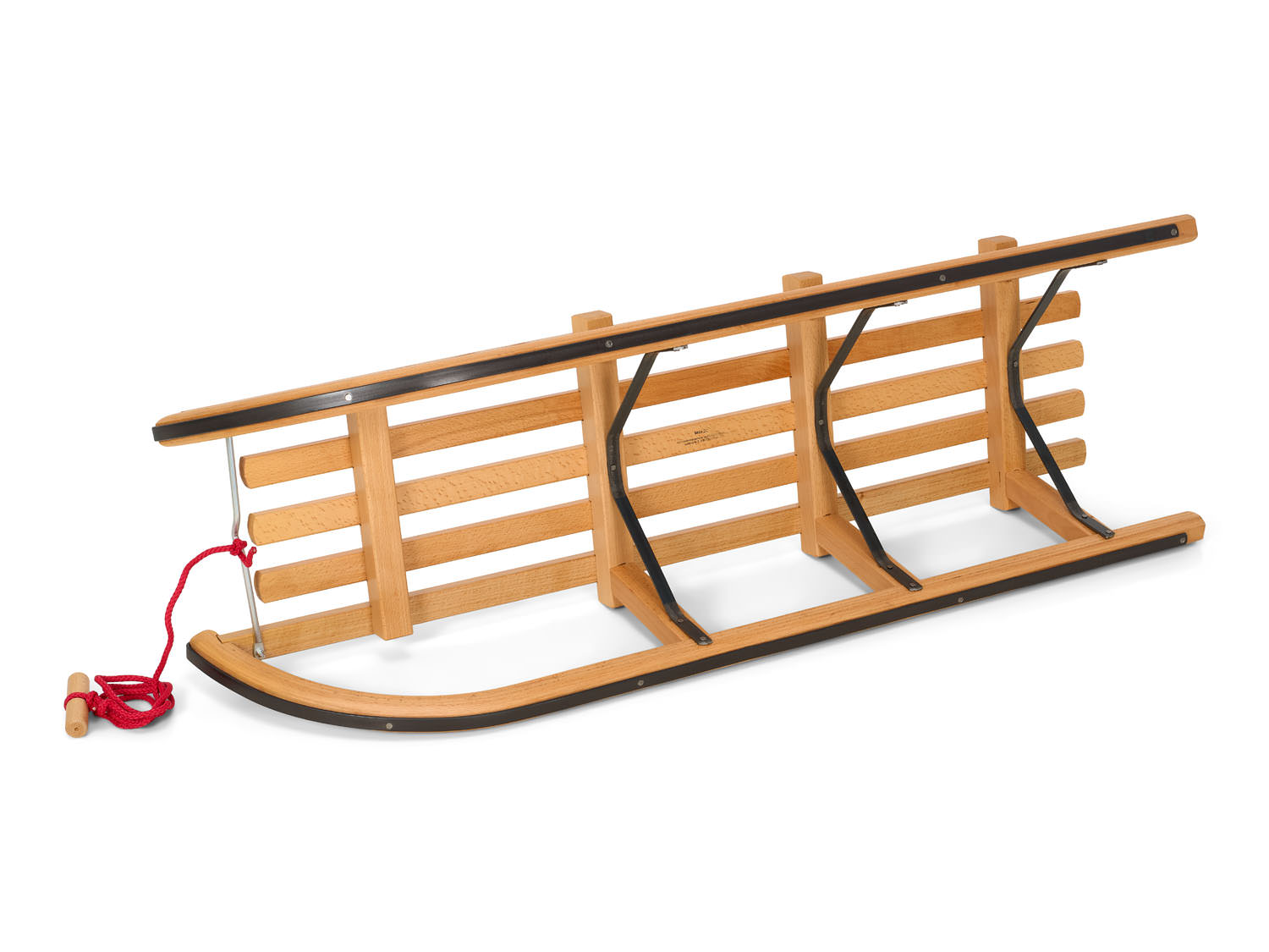 Gloco Sirch Wooden Snow Sled Davos 43" Germany Long Slats - Image 2