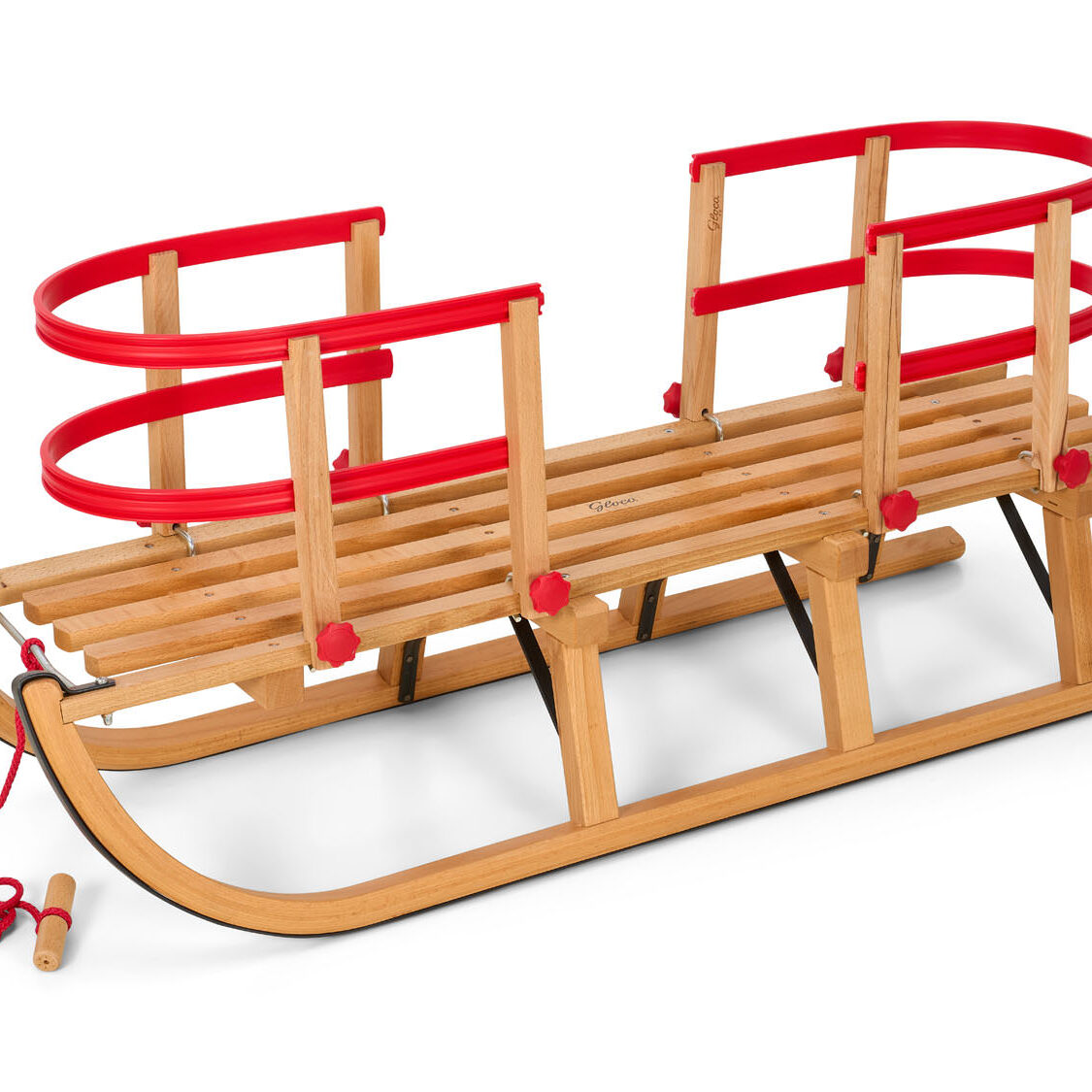 DAVOS 木製ソリ Gloco Classic Davos Wooden Snow Sled 43'' XXL Longseat Twin Set