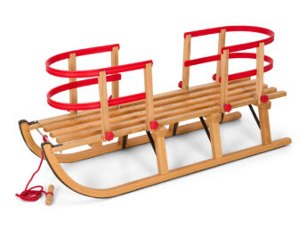 Gloco Classic Davos Wooden Snow Sled 43'' XXL Longseat Twin Set