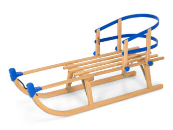 Wooden Snow Sled 40'' Davos Spolnota with Backrest