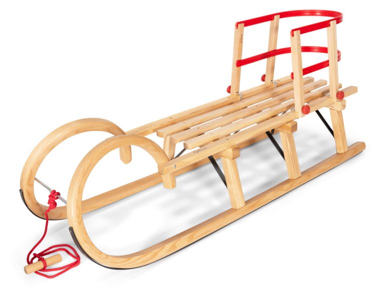 Wooden Snow Sled 47'' Twin Backer - Snow Sleds Online