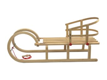 Gloco Sirch Wooden Snow Sled Davos 43'' with Backrest - Snow Sleds Online