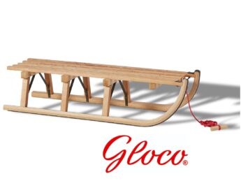 Gloco Sirch Wooden Snow Sled Davos 40" Germany Long Slats