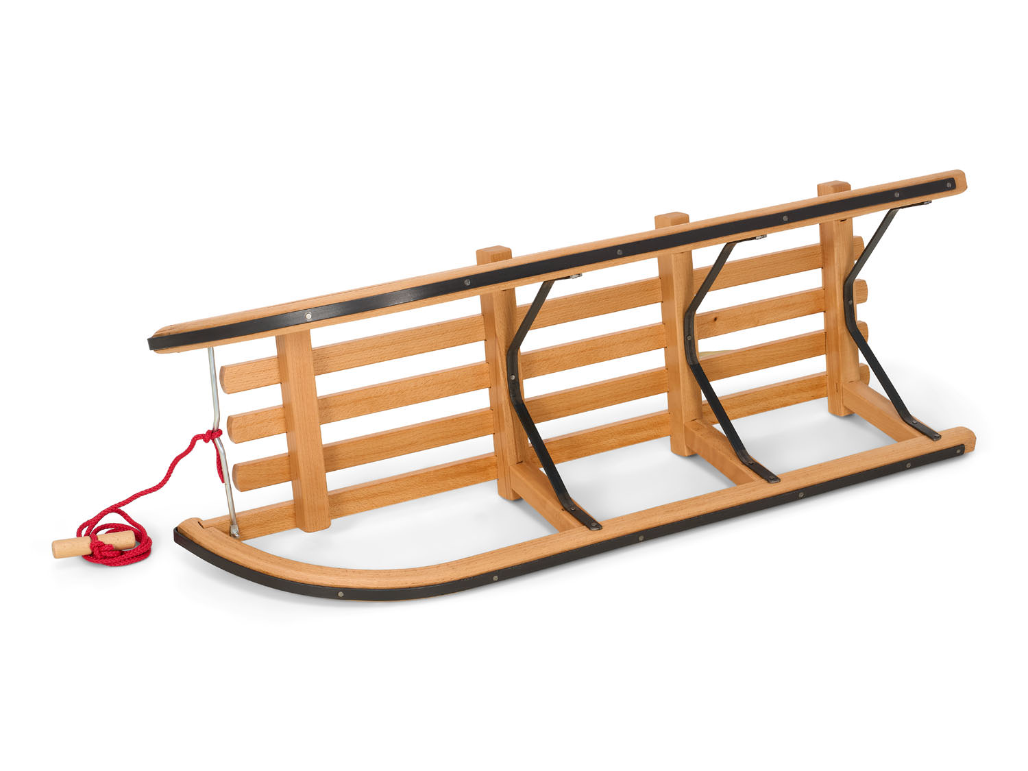 Gloco Sirch Wooden Snow Sled Davos 40" Germany Long Slats - Image 3