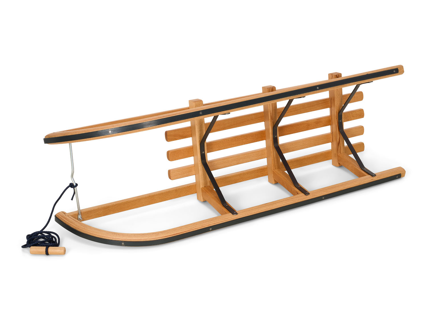 Gloco Sirch Wooden Snow Sled Davos 43'' with Backrest Black edition - Image 3
