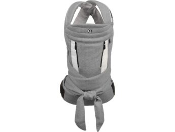 Contours Cocoon Buckle-Tie Baby Carrier, Ergonomic, Adjustable for Newborn to 33 lbs, 5 Positions, Breathable - Heateher Grey